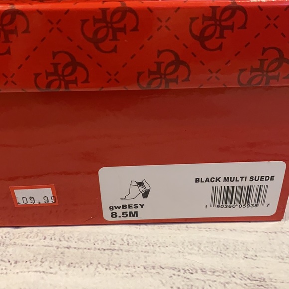 Guess black multi suede open toe bootie - Picture 3 of 6